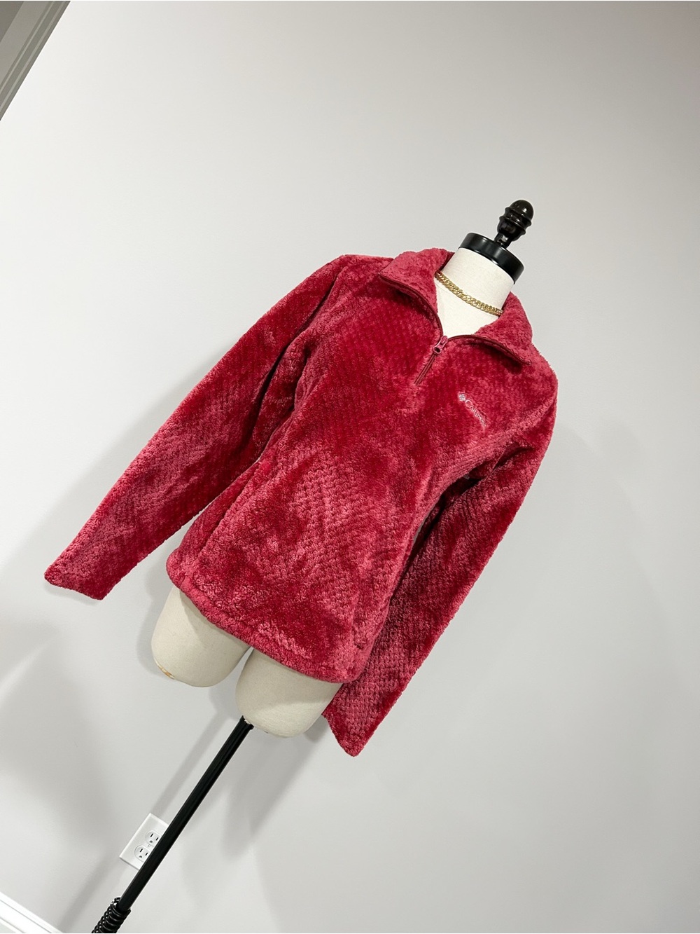 Columbia Raspberry Plush Half-Zip Teddy Jacket